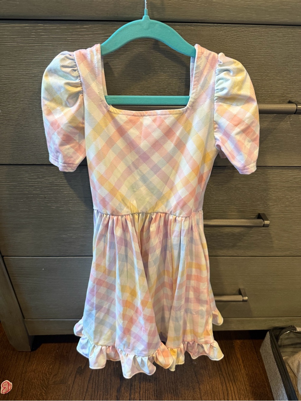 Little Stockings Co. Girlhood Pastel Plaid Dress Size 5 EUC